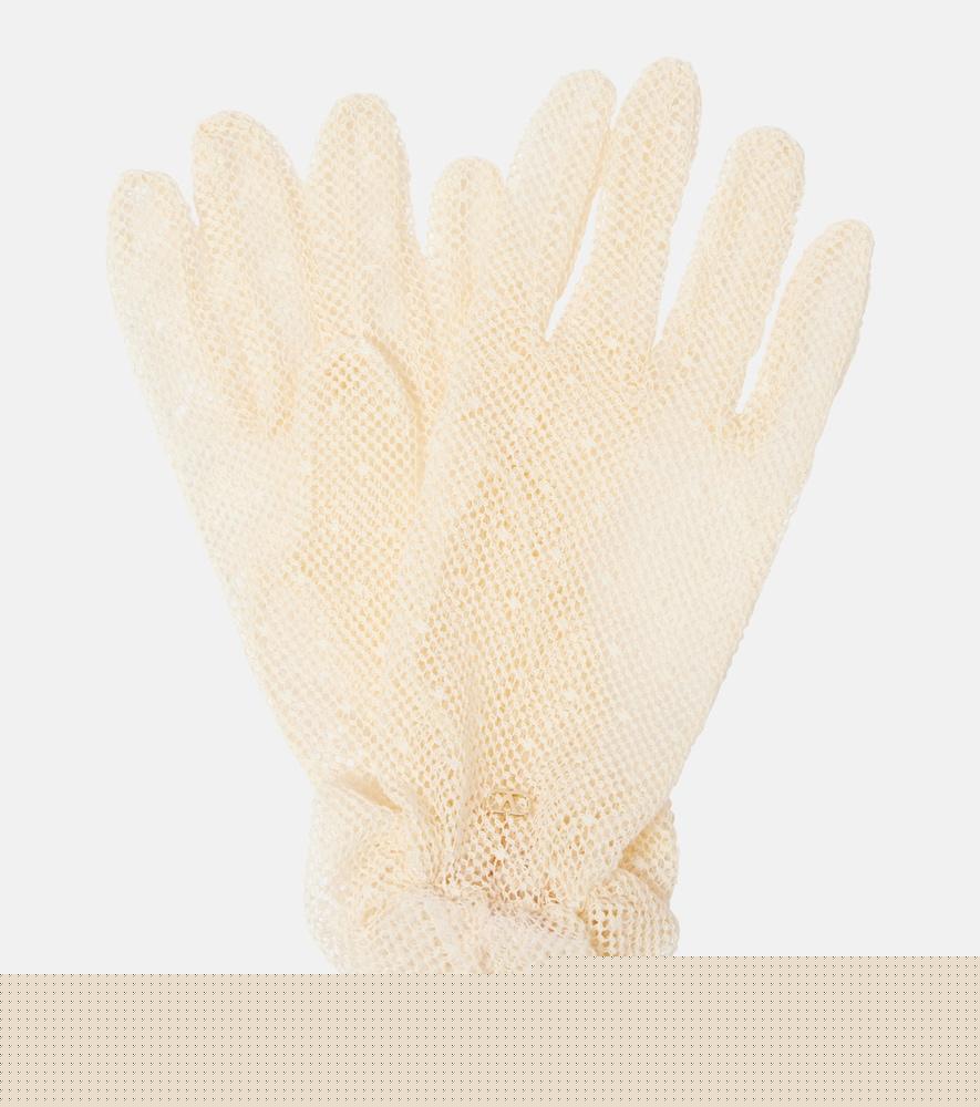valentino vlogo cotton-blend tulle gloves