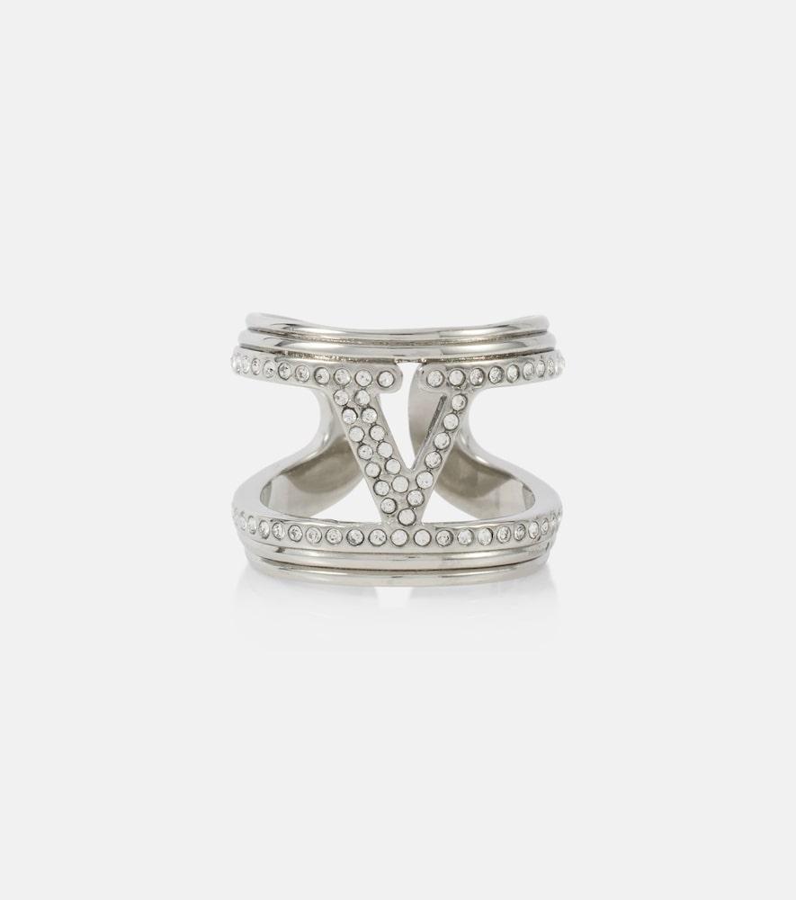valentino vlogo crystal-embellished ring