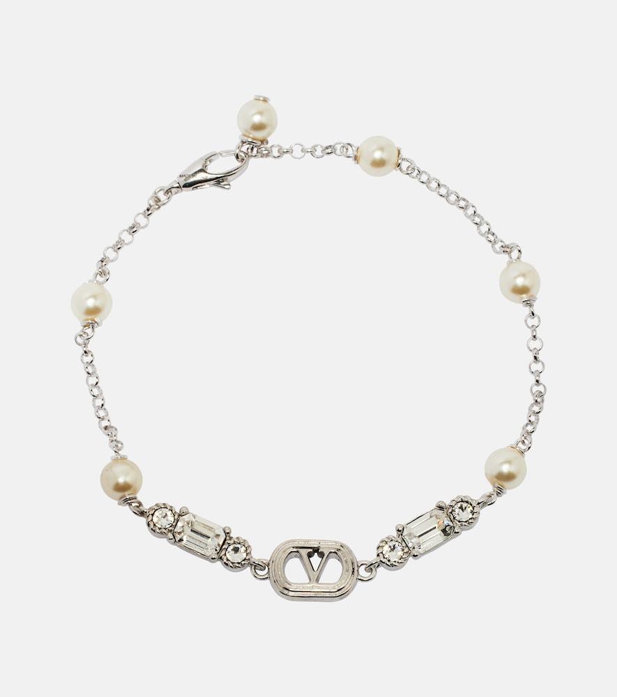 valentino vlogo embellished chain bracelet