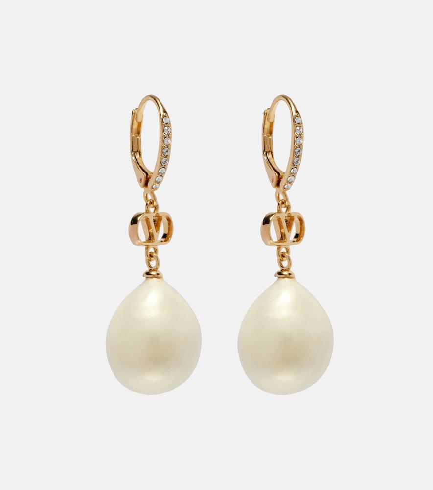 valentino vlogo faux pearl drop earrings