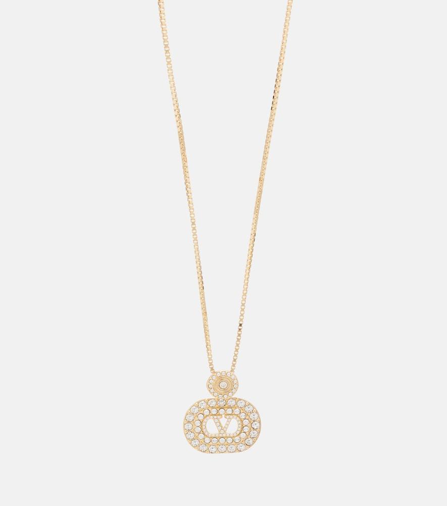 valentino vlogo swarovski-embellished pendant necklace