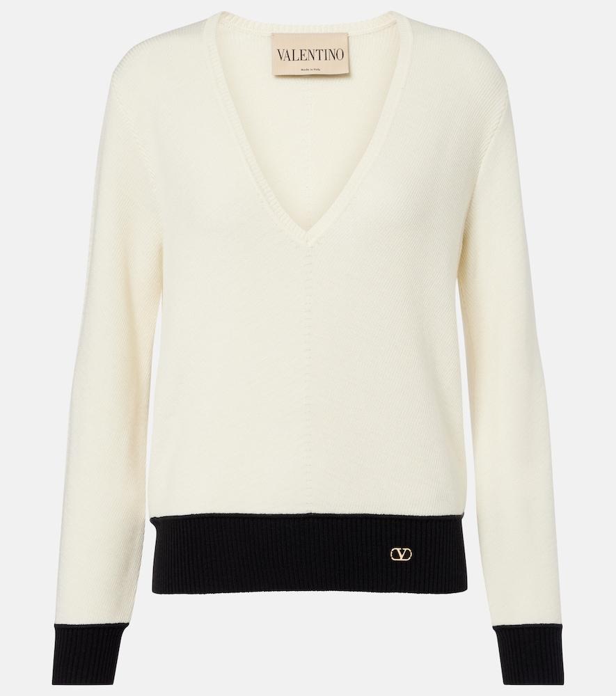valentino vlogo wool-blend sweater