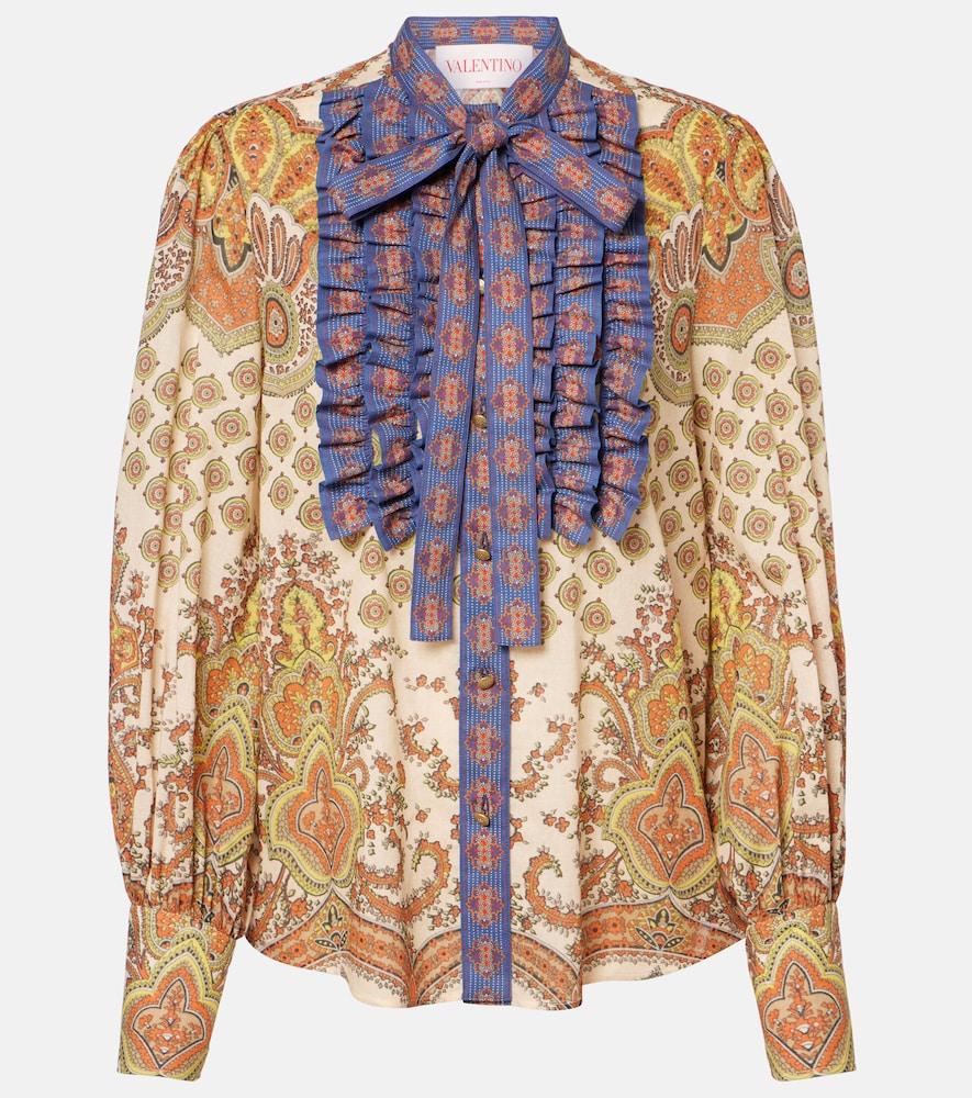 valentino voyage imaginaire ruffled cotton shirt