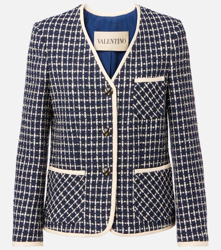 valentino wool and cotton-blend bouclé jacket