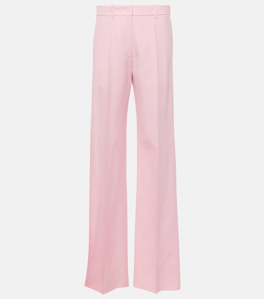 valentino wool and silk wide-leg pants