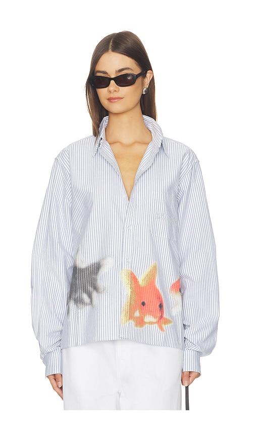 vandythepink goldfish button down shirt in grey. - size s (also in xs)