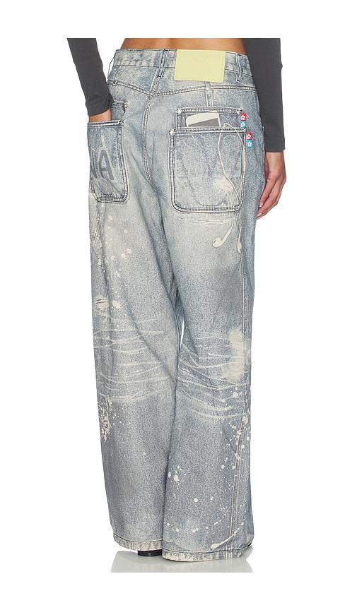 vandythepink trompe l'oeil jeans in blue. - size l (also in xs, s, m, xl/1x)