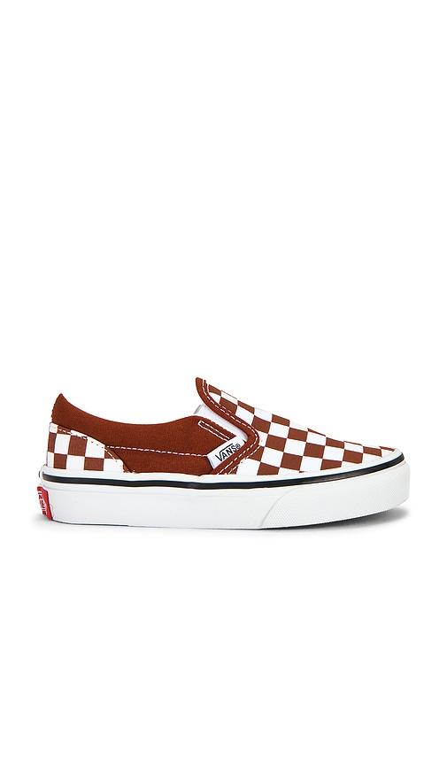 vans kids classic slip-on in rust. - size 11.5 (also in 12, 12.5, 13)