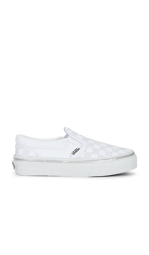 vans kids classic slip-on in white. - size 12 (also in 12.5)