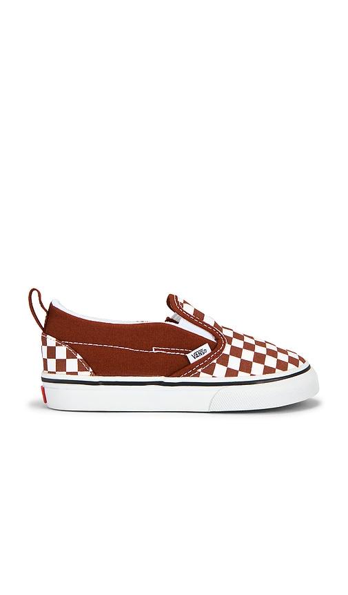 vans toddler slip-on v in rust. - size 8.5 (also in 9)