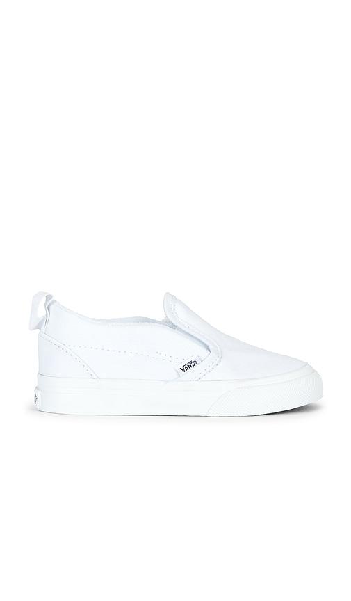 vans toddler slip-on v in white. - size 10 (also in 7.5, 8, 8.5, 9, 9.5)