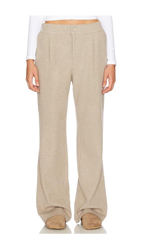 varley aberdeen straight leg pant in taupe. - size l (also in s, m)