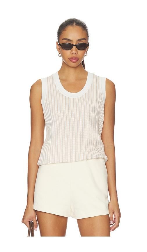 varley aldcroft stitch knit tank top in white,nude. - size xl (also in xs)