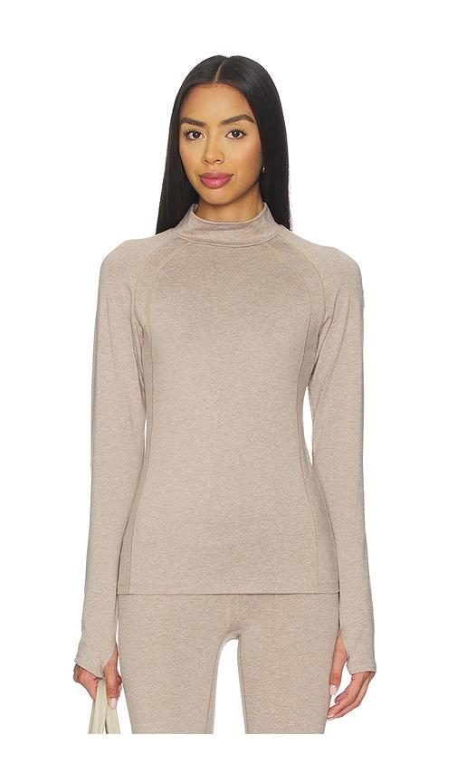 varley always warm baselayer top in taupe. - size l (also in m, xl)