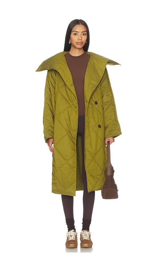 varley annalise reversible wrap coat in green. - size s (also in xs)