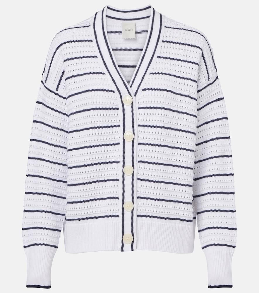 varley antonia striped cotton cardigan