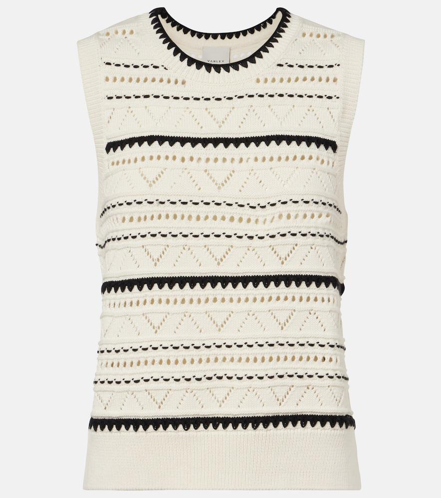varley athena pointelle cotton sweater vest