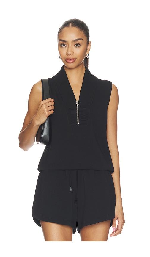 varley beau sleeveless half zip top in black. - size l (also in s, xs, m, xl)