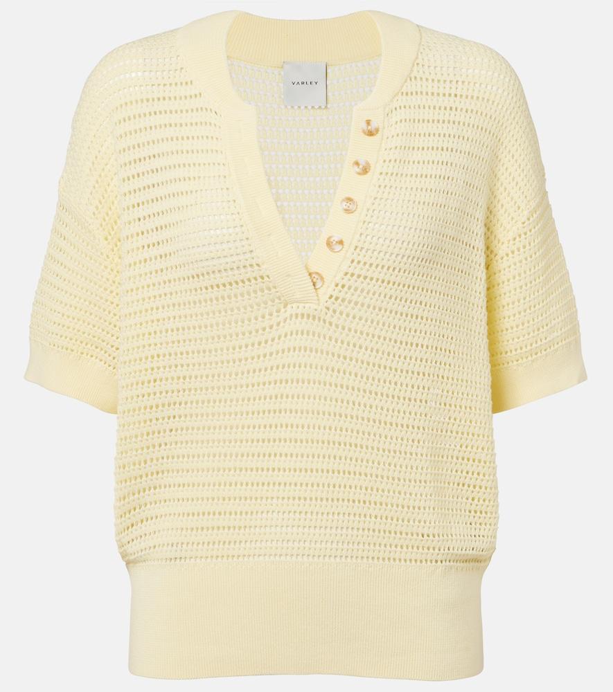 varley callie open-knit cotton top