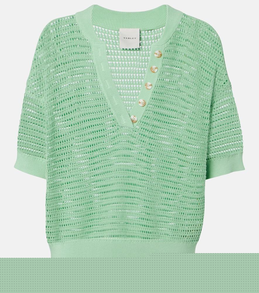 varley callie open-knit cotton top