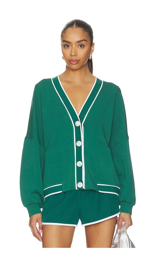 varley decker off court cardigan in green. - size s (also in xl)