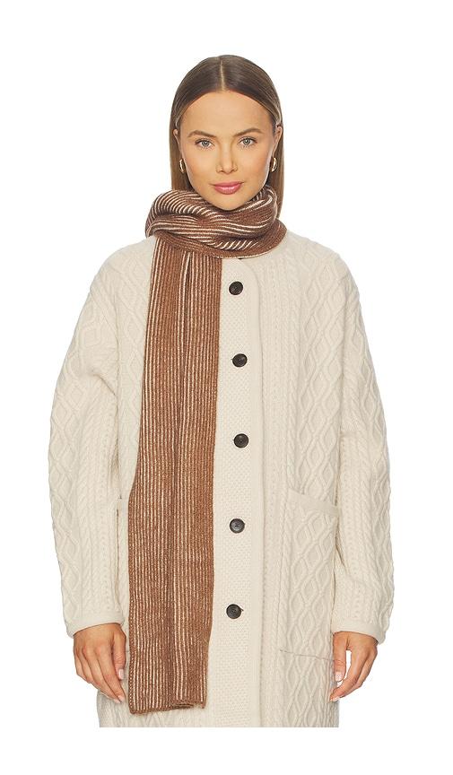 varley deville plated scarf in brown.