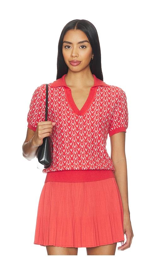 varley ezrella knit top in red. - size l (also in s, xxs, xs, m, xl)