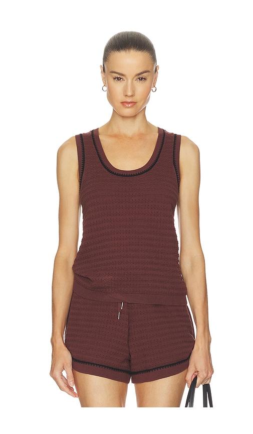 varley gideon knit tank in brown. - size l (also in s, xxs, xs, m, xl)