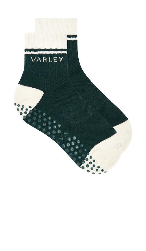 varley grayson half crew grip sock in green. - size s/m (also in )