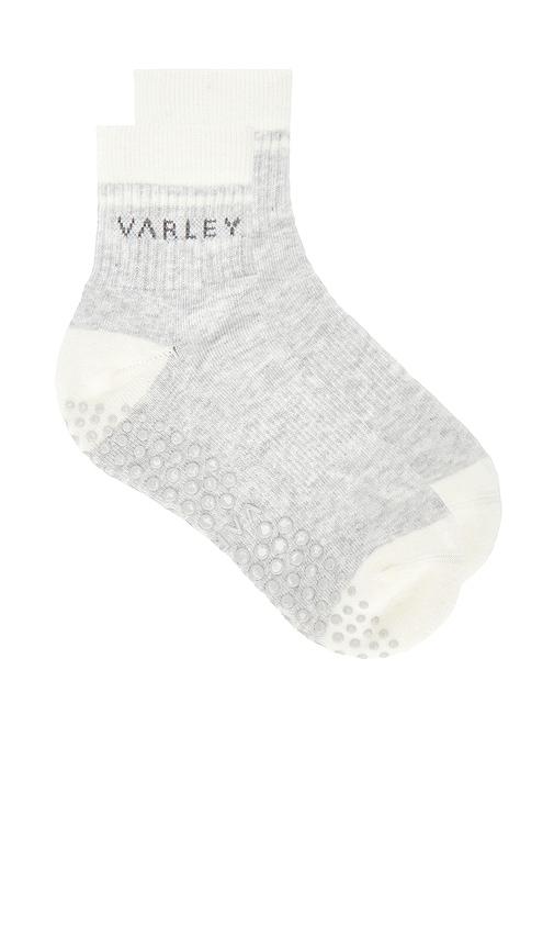 varley grayson half crew grip sock in grey. - size s/m (also in )
