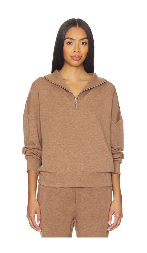 varley hawley half zip sweater in brown. - size s (also in xl)