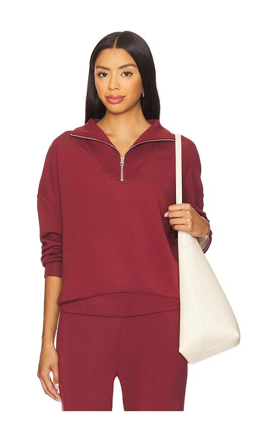varley hawley half zip sweatshirt in burgundy. - size m (also in s)