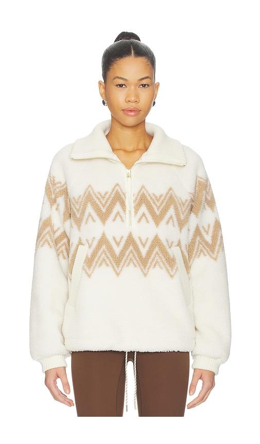 varley hendrik half zip sherpa jacket in cream. - size l (also in xl)
