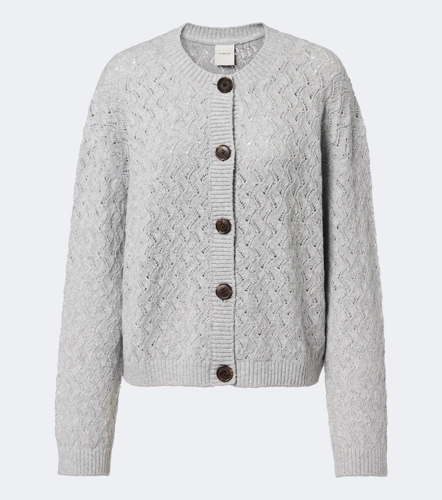 varley hossler pointelle cotton-blend cardigan