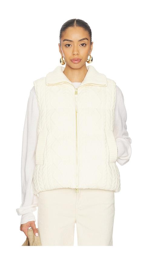 varley irina cable knit gilet in cream. - size l (also in s, xs, m)