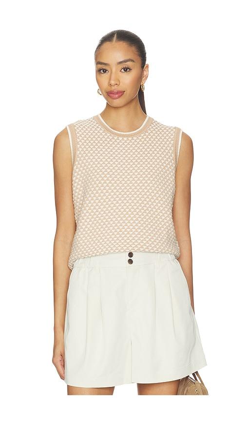 varley jenson stitch knit tank top in taupe. - size m (also in s)