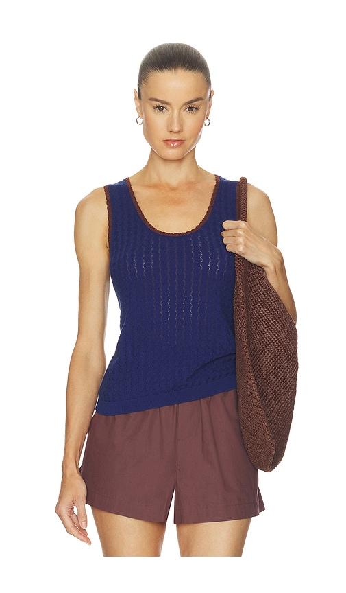 varley jocey knit top in navy. - size l (also in s, xxs, xs, m, xl)