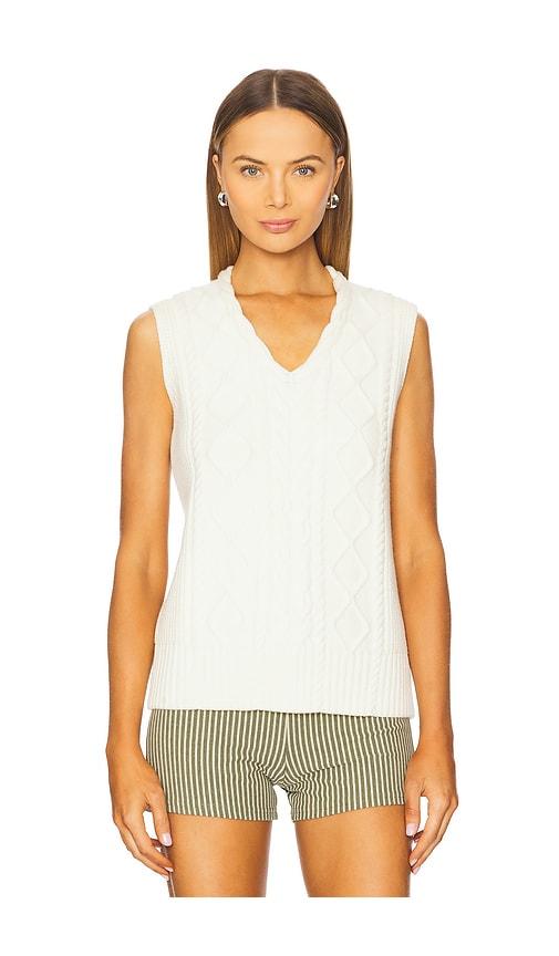 varley kay cable knit vest in cream. - size l (also in m)