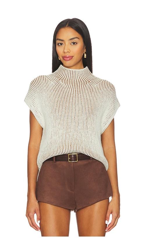 varley lauren plated knit tank top in cream. - size l (also in m, xl)