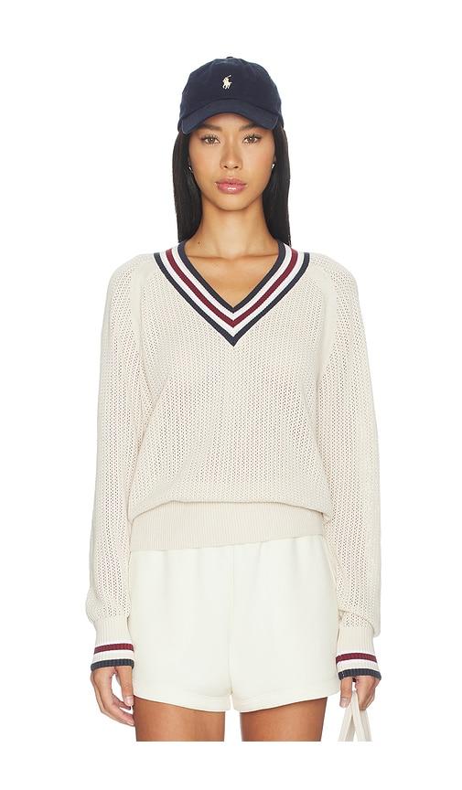 varley maurice v neck sweater in cream. - size l (also in m, xl)