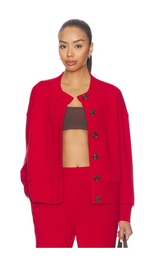 varley olwen button front sweater in red. - size m (also in s, xs)
