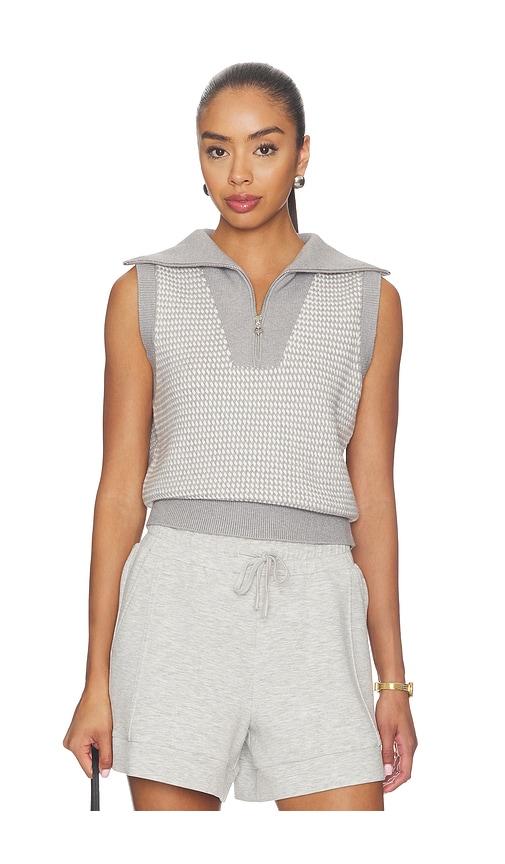 varley peterson half zip knit top in grey. - size l (also in s, xxs, xs, m, xl)
