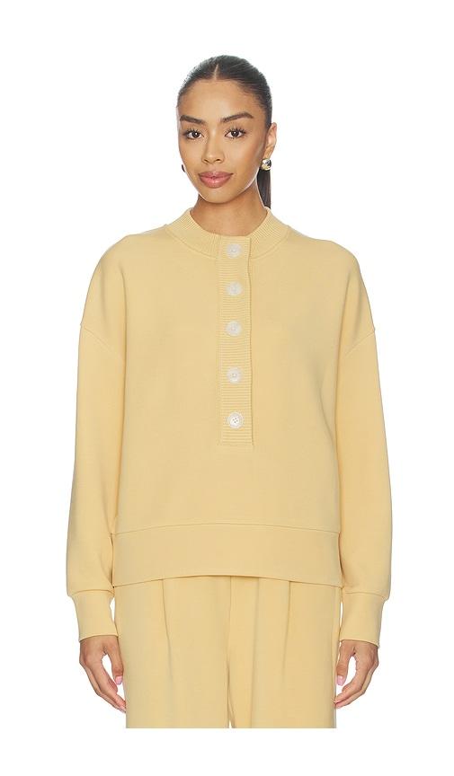 varley reena button front sweater in yellow. - size m (also in xs, s)