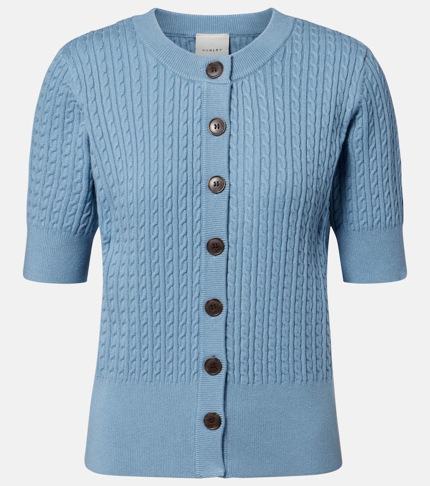varley rhys cable-knit cardigan