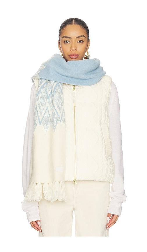 varley sebastian jacquard 2.0 scarf in blue.