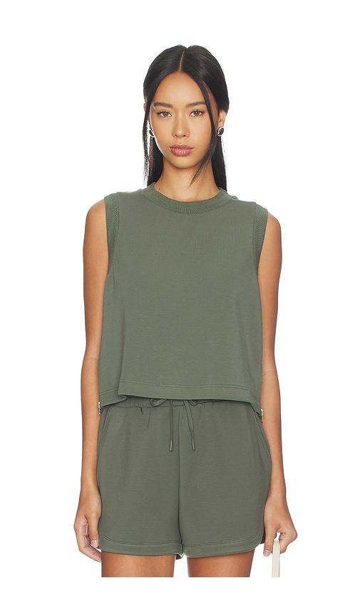 varley shea crop tank top in green. - size l (also in m, s, xl)