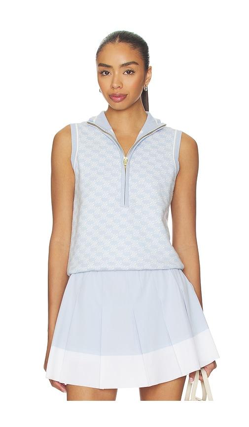 varley vincent half zip knit top in baby blue. - size l (also in m, s, xl, xs)
