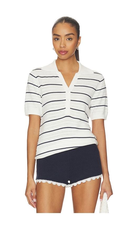 varley wren knit polo top in white. - size m (also in s)
