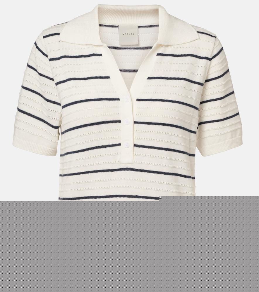 varley wren striped cotton-blend polo shirt
