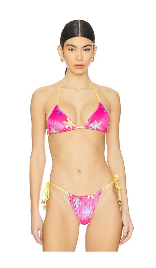 vdm blair reversible bikini top in fuchsia. - size s (also in xs)